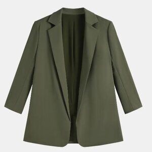 x JoJo Olive Green Longline Blazer